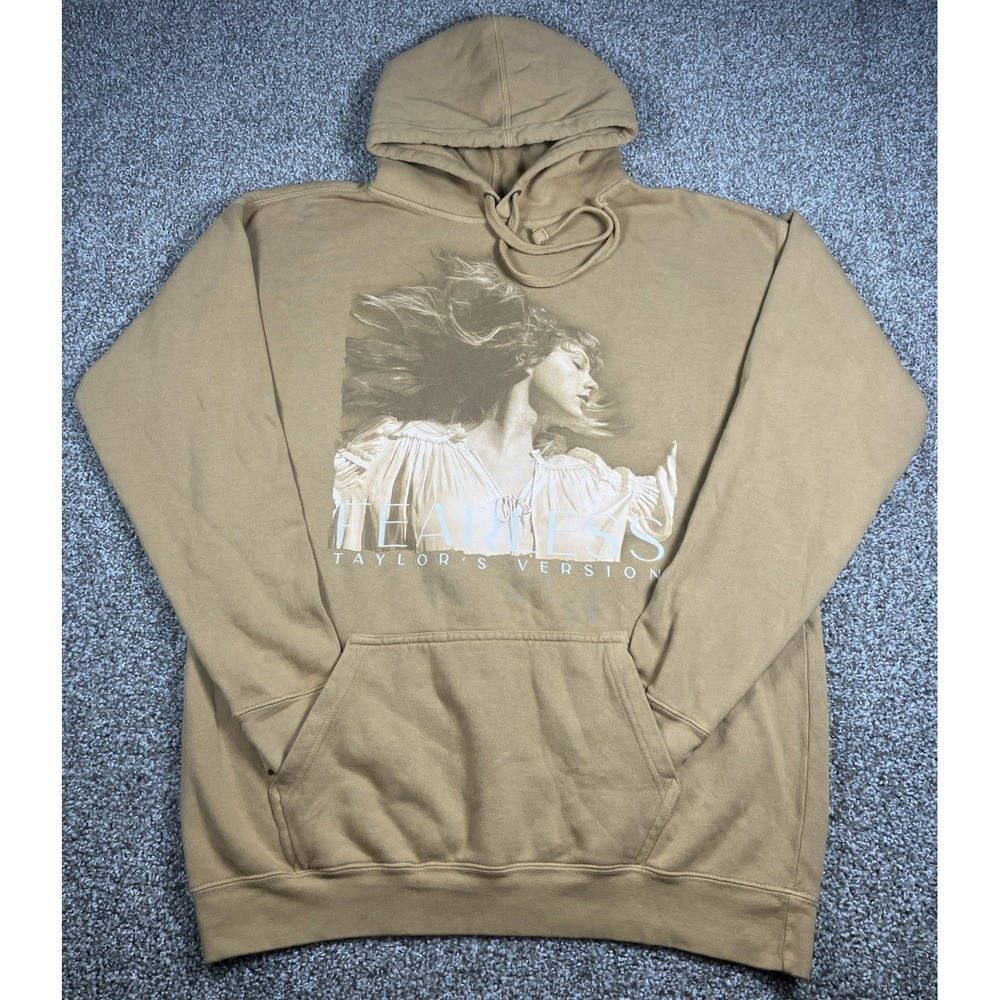 Taylor Swift Fearless Taylor's Version Hoodie Pullover Size SMALL Mustard Yellow
